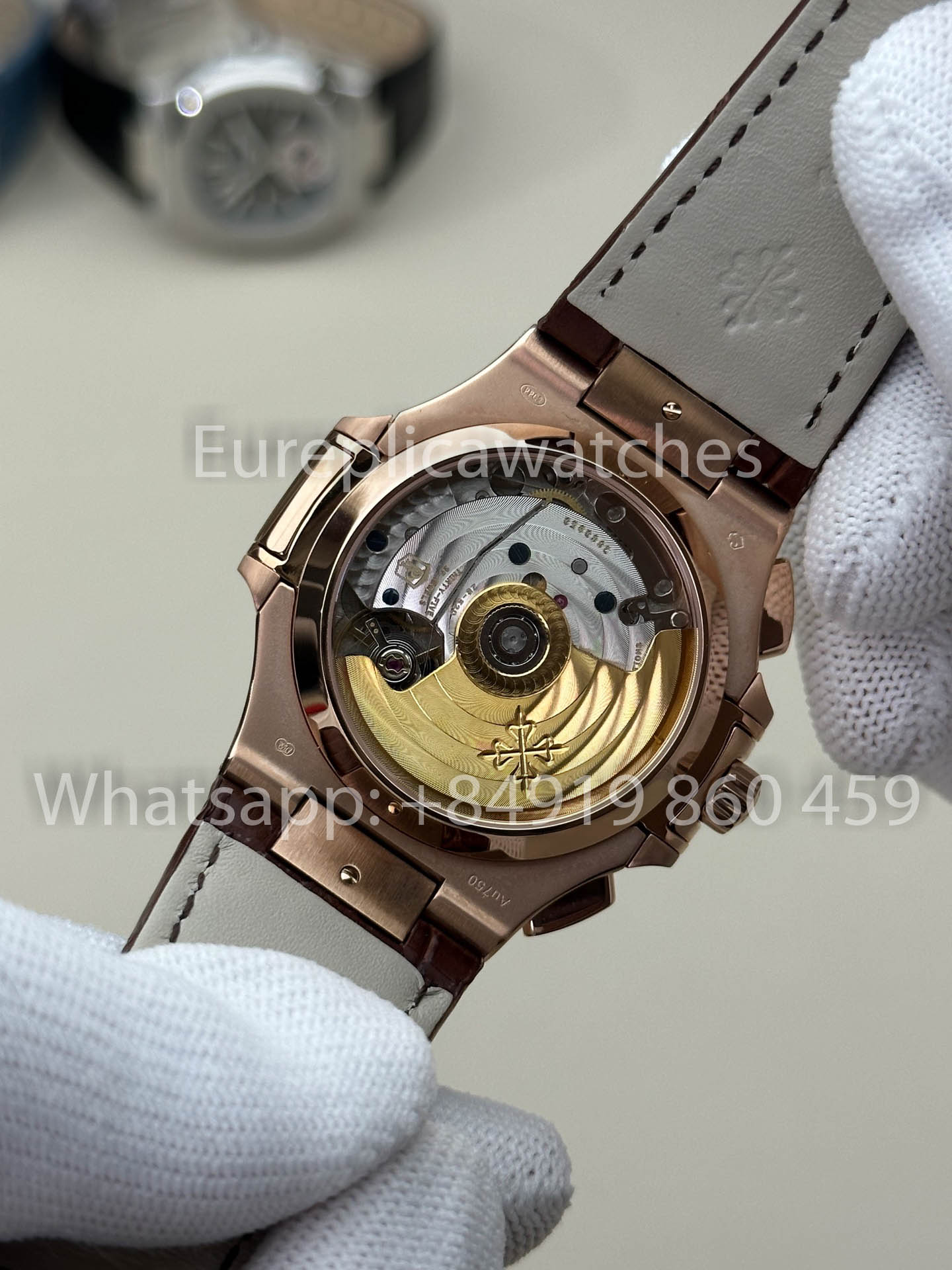 Patek Philippe Nautilus 5980R-001 versione migliore 1:1 3K Fabbrica V3 Upgraded Pelle cinturino Brown quadrante