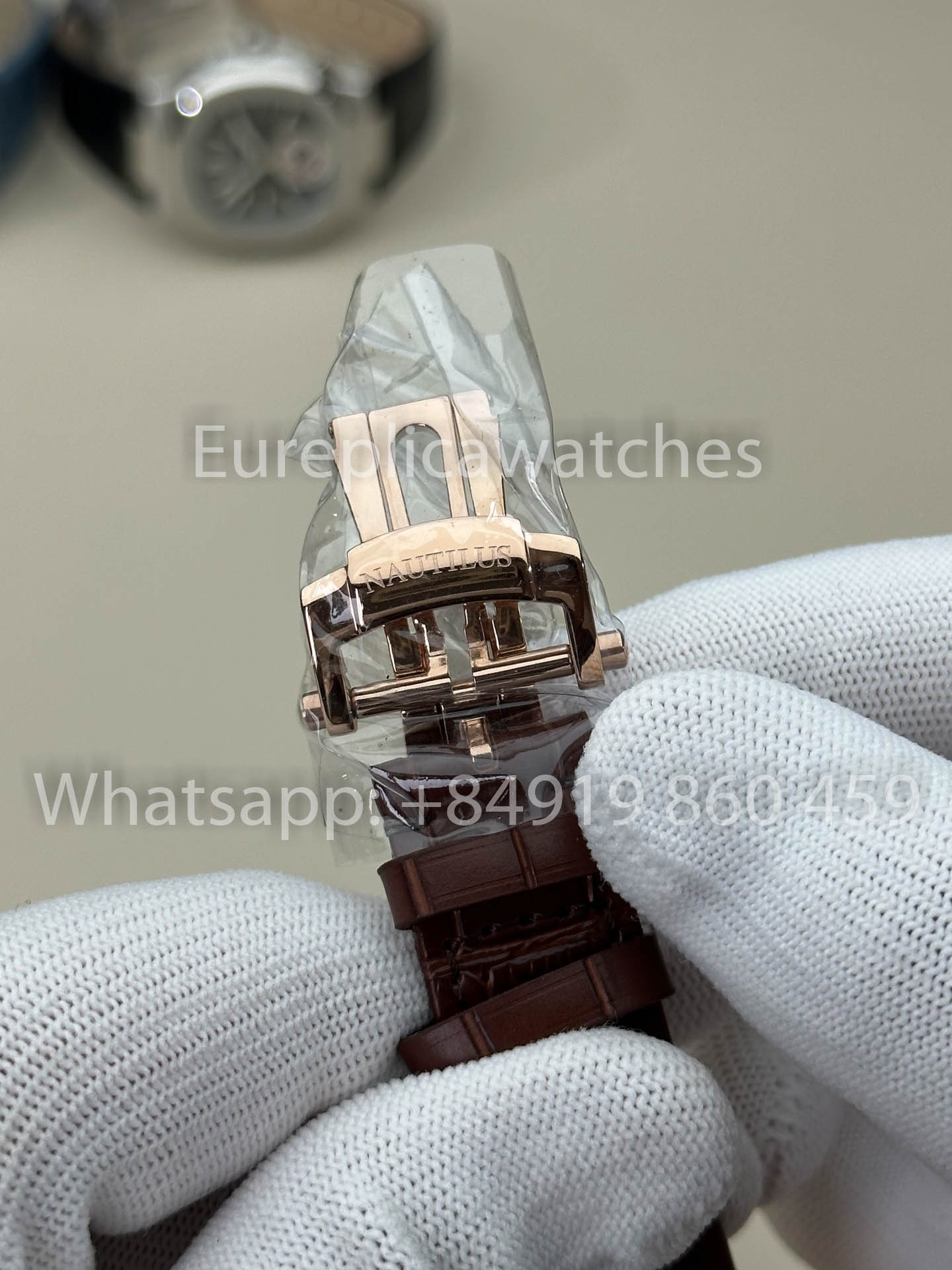 Patek Philippe Nautilus 5980R-001 versione migliore 1:1 3K Fabbrica V3 Upgraded Pelle cinturino Brown quadrante