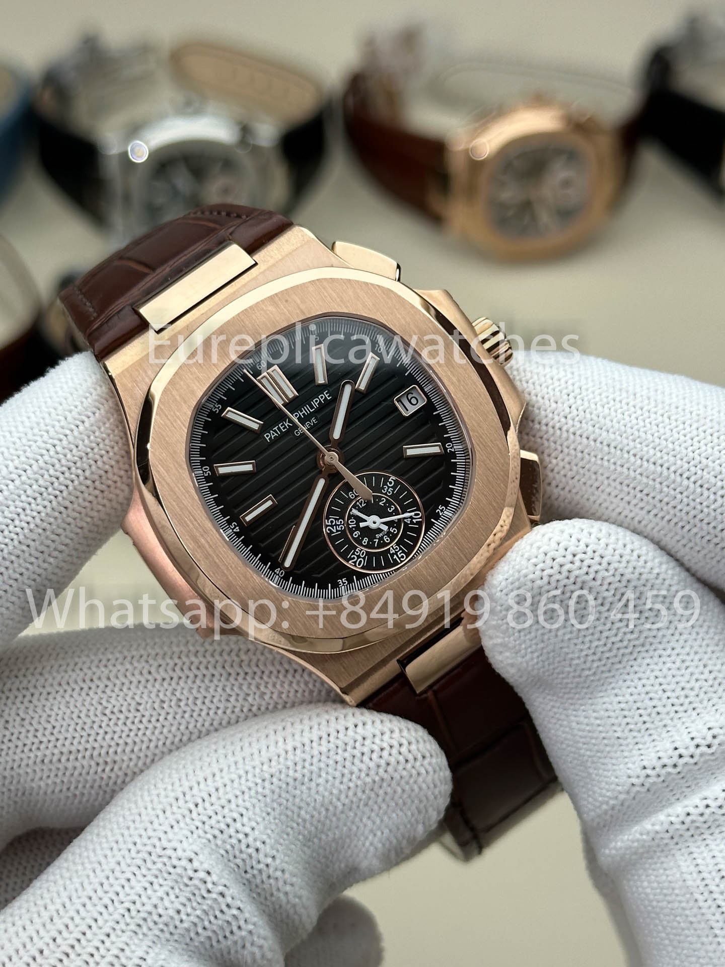 Patek Philippe Nautilus 5980-1A-001 versión mejorada 1:1 3K Fabbrica V3 Upgraded Pelle cinturino