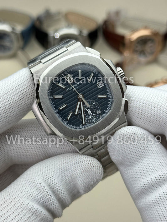 Patek Philippe Nautilus 5980/1G-001 versione migliore 1:1 3K Fabbrica V3 Upgraded Edizione quadrante blu