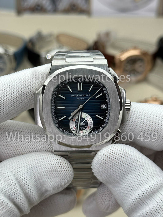 Patek Philippe Nautilus 5980/1A-001 versione migliore 1:1 3K Fabbrica V3 Upgraded Edizione quadrante blu