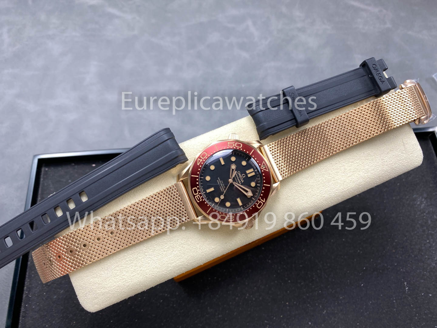 Omega Seamaster 220.50.43.22.02.001 Bronze Oro e Borgonha 1:1 Super Clone VS Fabricbrica Ultra-Light