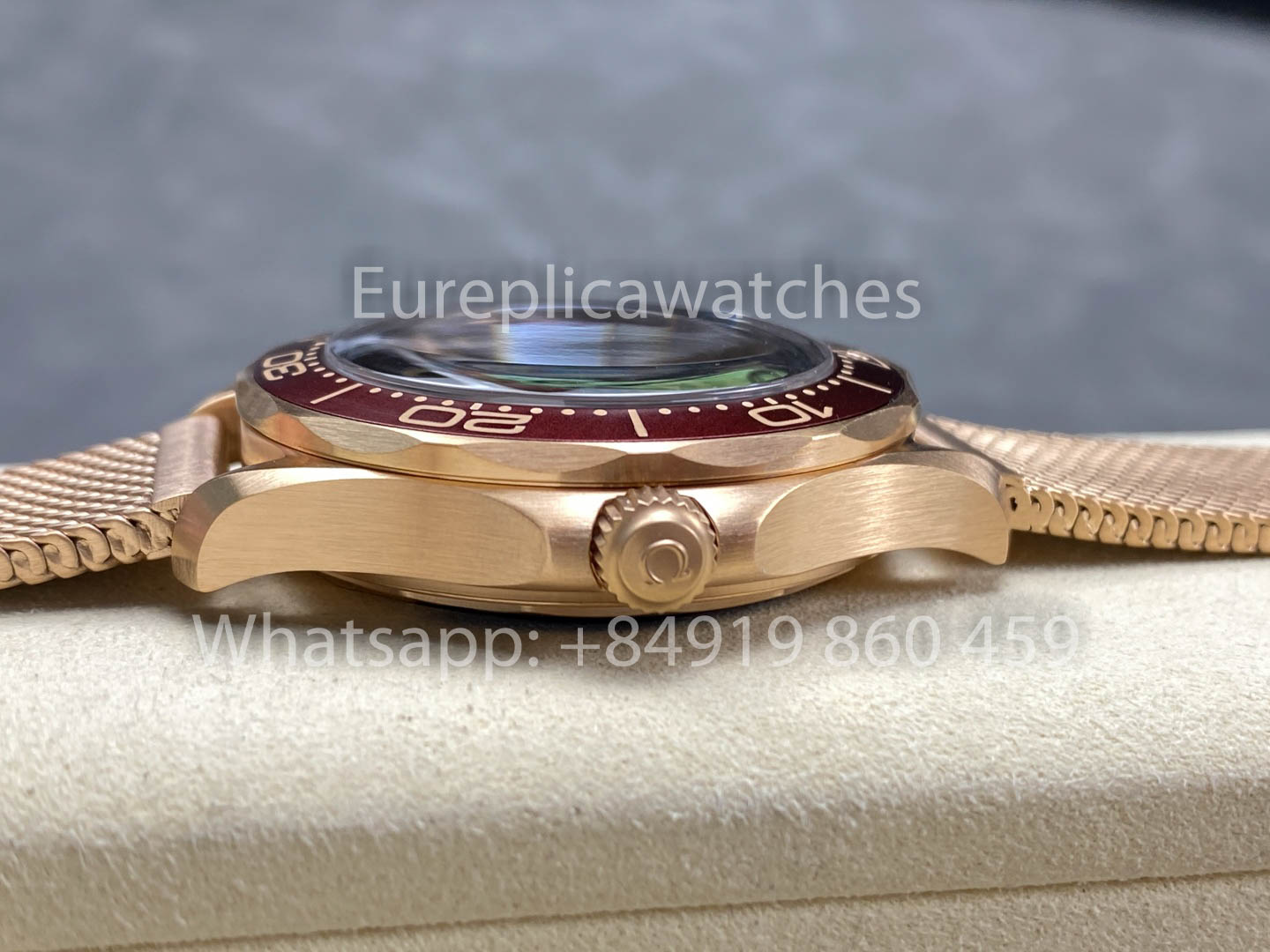 Omega Seamaster 220.50.43.22.02.001 Bronze Oro e Borgonha 1:1 Super Clone VS Fabricbrica Ultra-Light