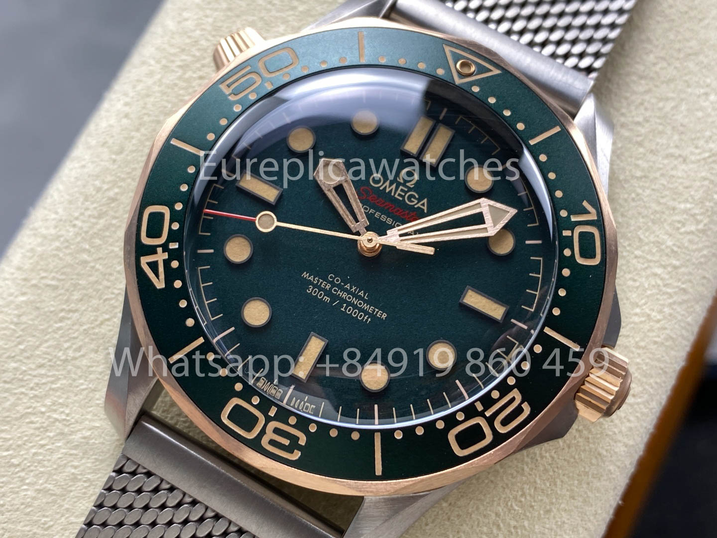 Omega Seamaster 210.90.42.20.10.001 Bronze Oro 007 1:1 Super Clone VS Fabbrica Ultra-Light titanio Mesh cinturino Edizione