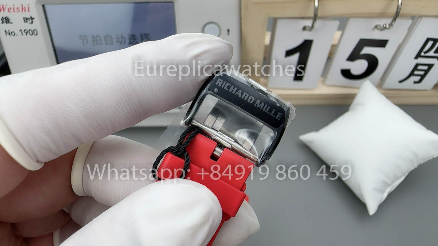 Richard Mille RM35-02 ZF 2025 Version 1:1 Best Clone Red cinturino NTPT carbon Case