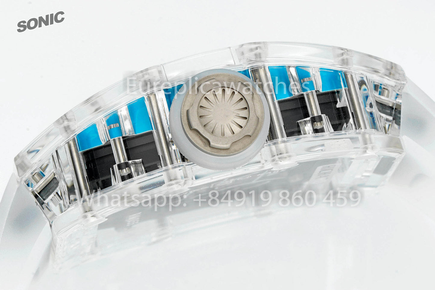 RICHARD MILLE RM055 AET REMOULD Transparent Blue cinturino versione migliore 1:1 Sonic Fabbrica