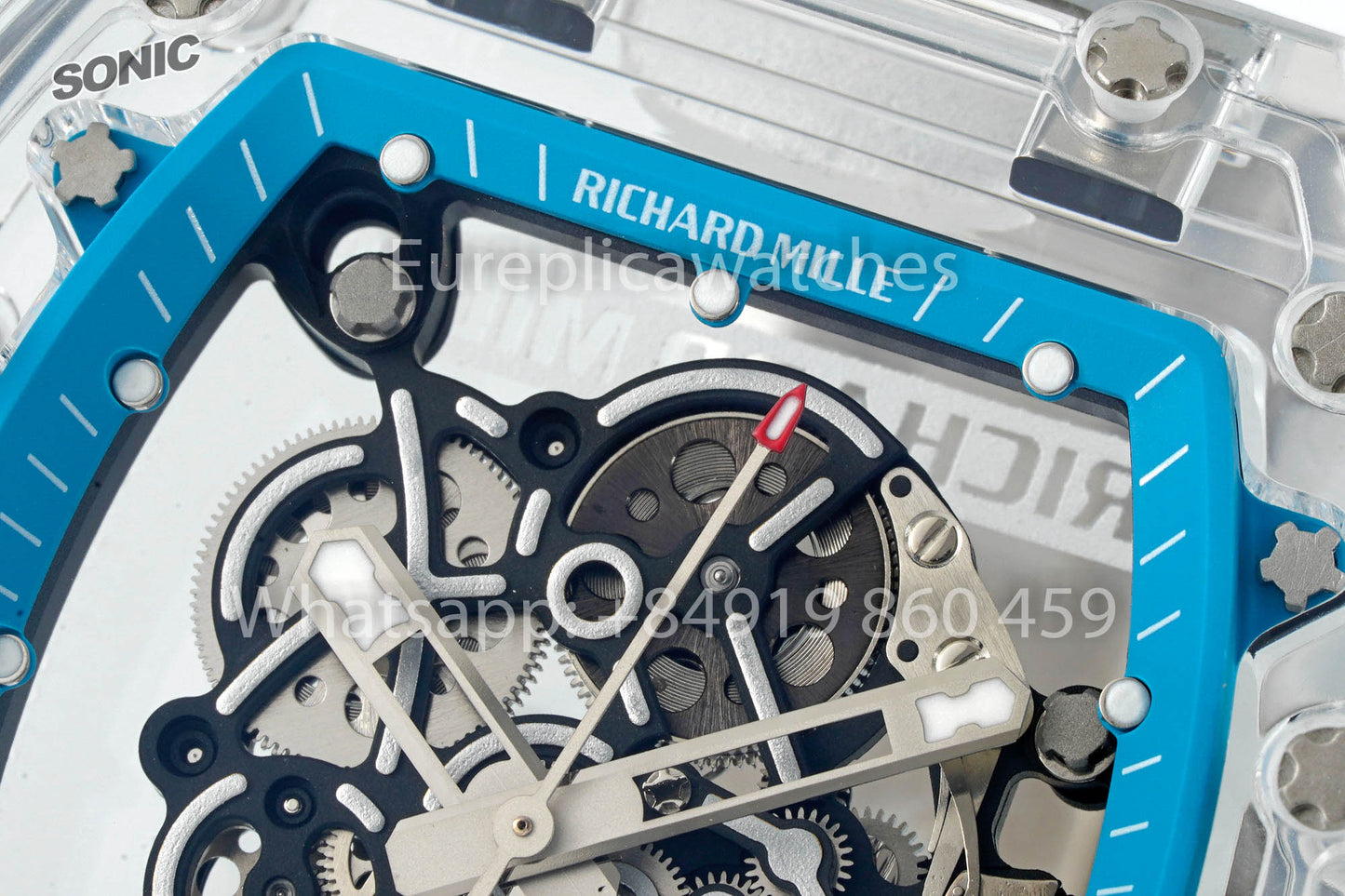 RICHARD MILLE RM055 AET REMOULD Branco Azul cinturino versão melhor 1:1 Sonic Fabbrica