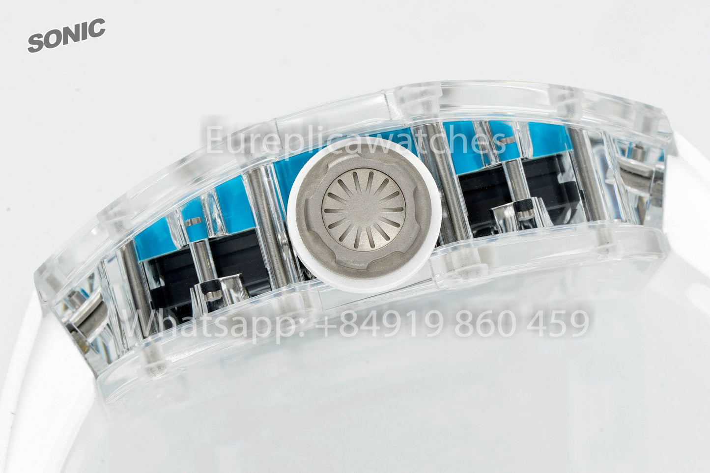 RICHARD MILLE RM055 AET REMOULD Transparent Blue cinturino versione migliore 1:1 Sonic Fabbrica