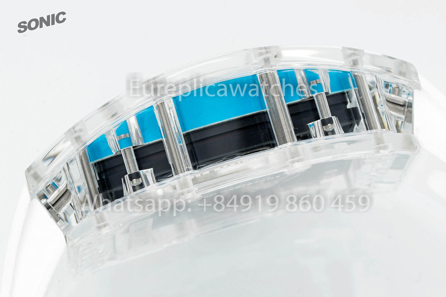 RICHARD MILLE RM055 AET REMOULD Branco Azul cinturino versão melhor 1:1 Sonic Fabbrica