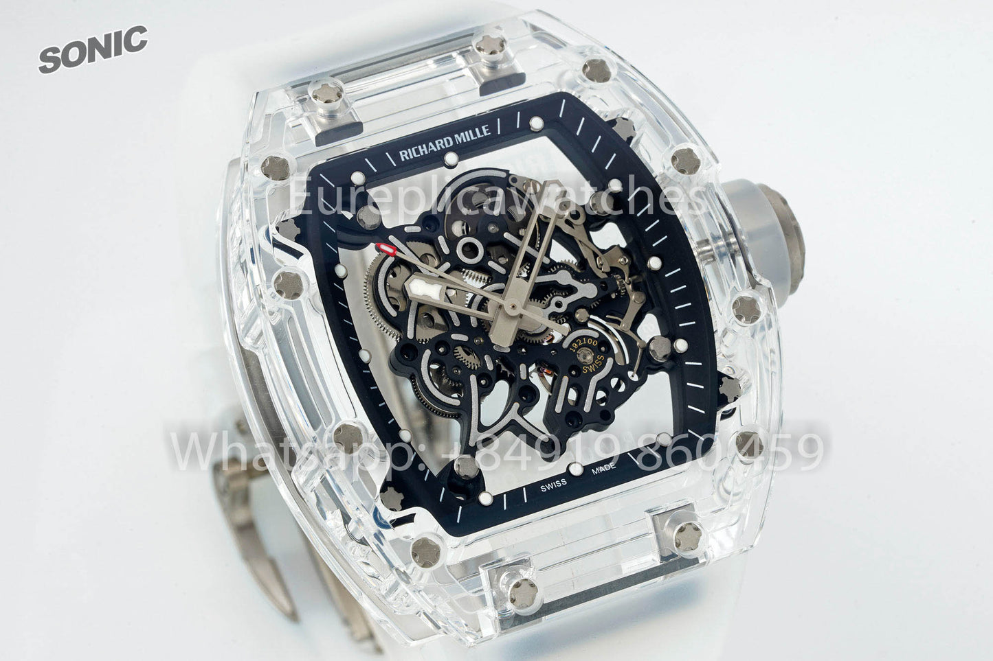 RICHARD MILLE RM055 AET REMOULD Transparent Black cinturino versione migliore 1:1 Sonic Fabbrica