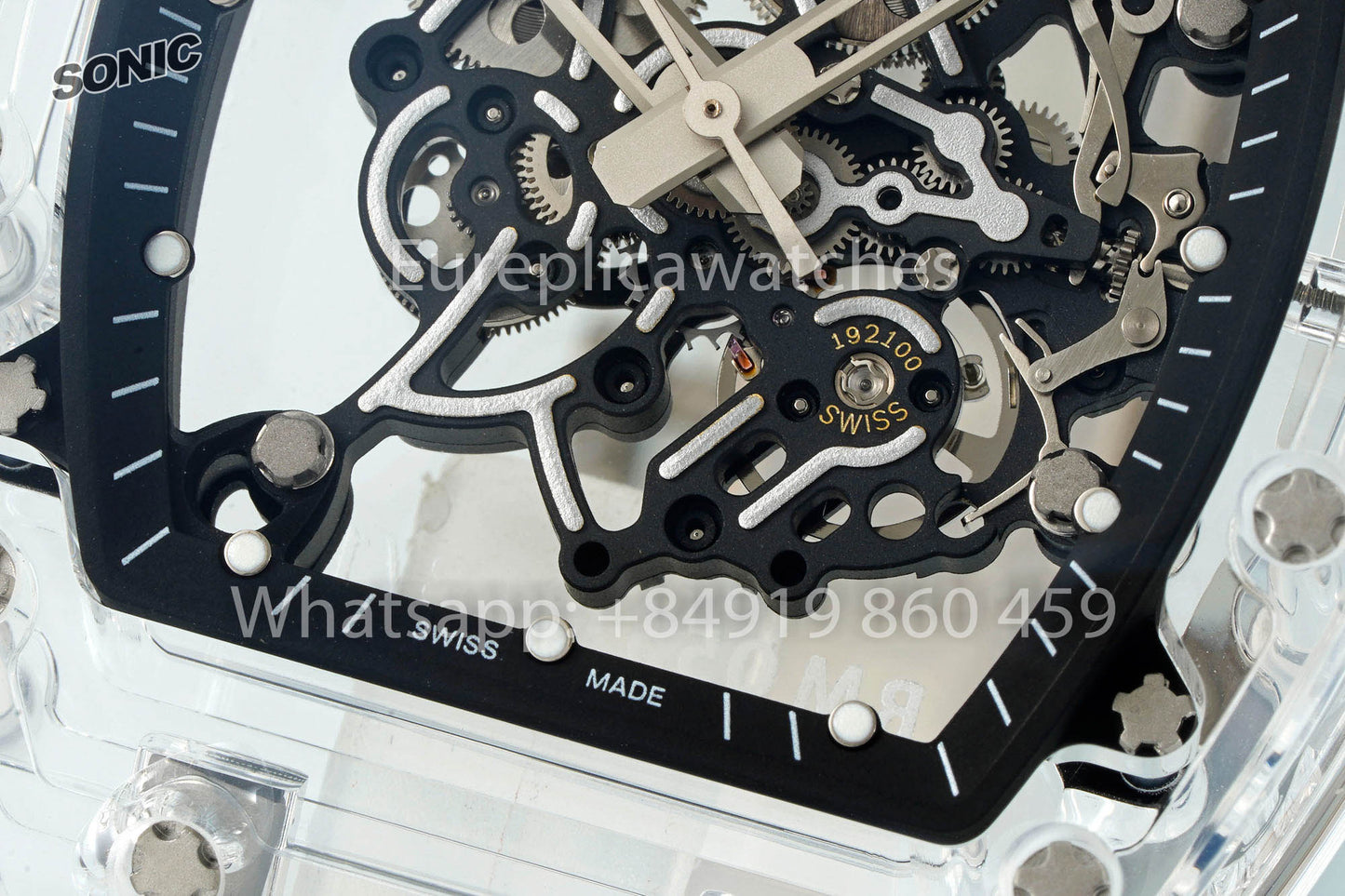 RICHARD MILLE RM055 AET REMOULD Transparent Black cinturino versione migliore 1:1 Sonic Fabbrica