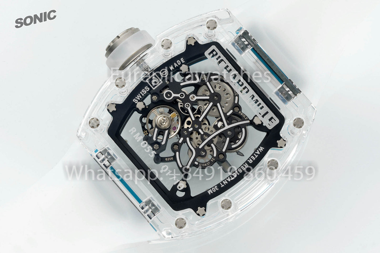 RICHARD MILLE RM055 AET REMOULD Transparent Black cinturino versione migliore 1:1 Sonic Fabbrica