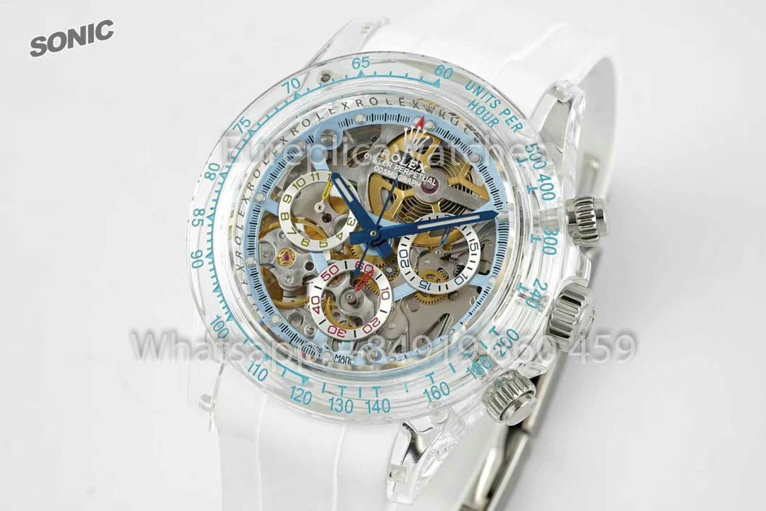 Rolex Ice Blue Skeleton Daytona versione migliore 1:1 Sonic Fabbrica Custom Edition