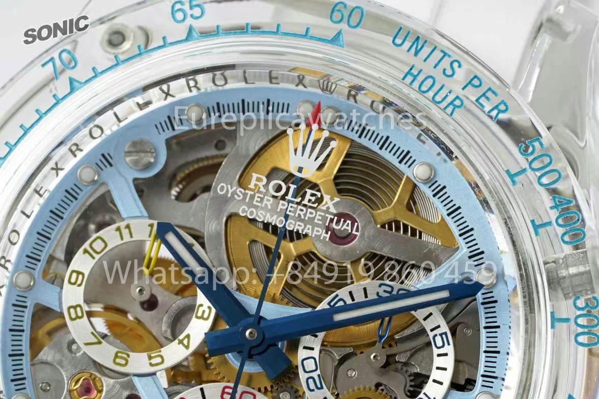Rolex Ice Blue Skeleton Daytona versione migliore 1:1 Sonic Fabbrica Custom Edition