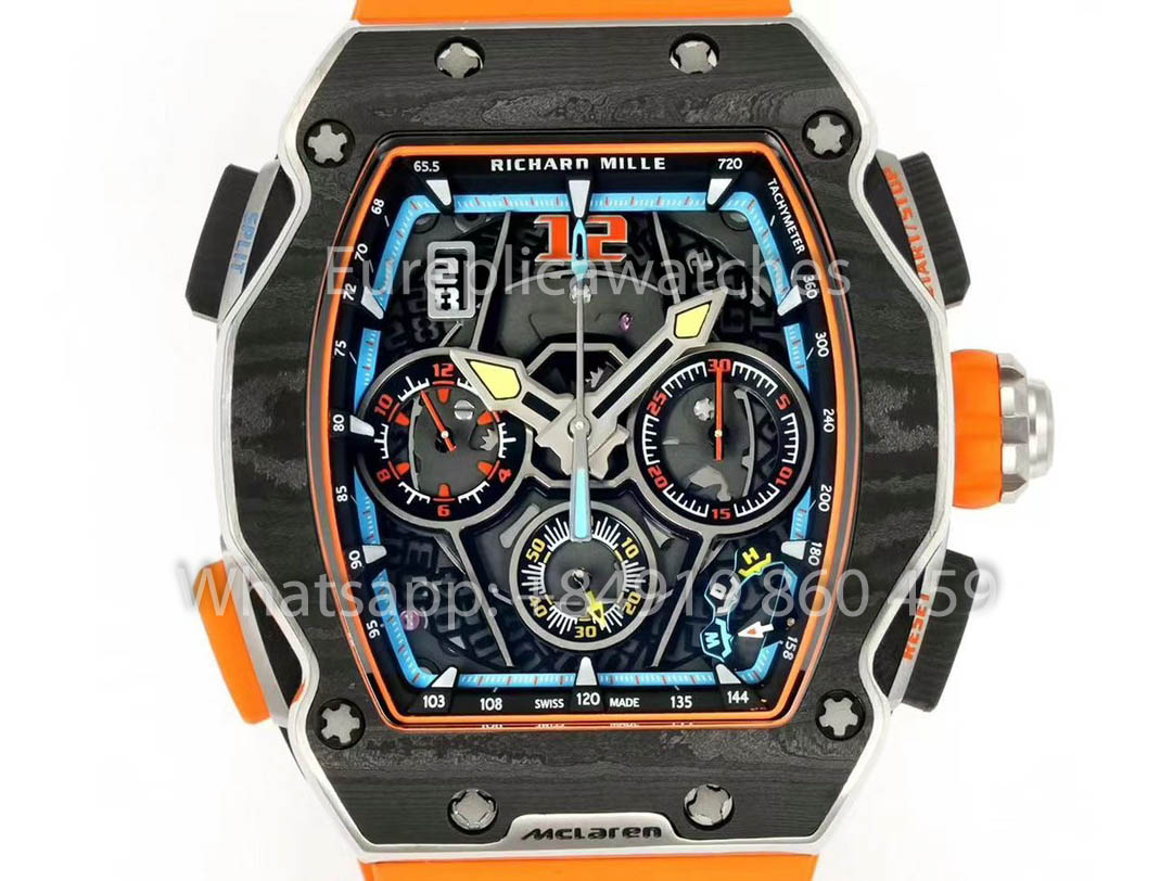 RICHARD MILLE RM 65-01 McLaren W1 RM Fabbrica versione migliore 1:1 Orange cinturino