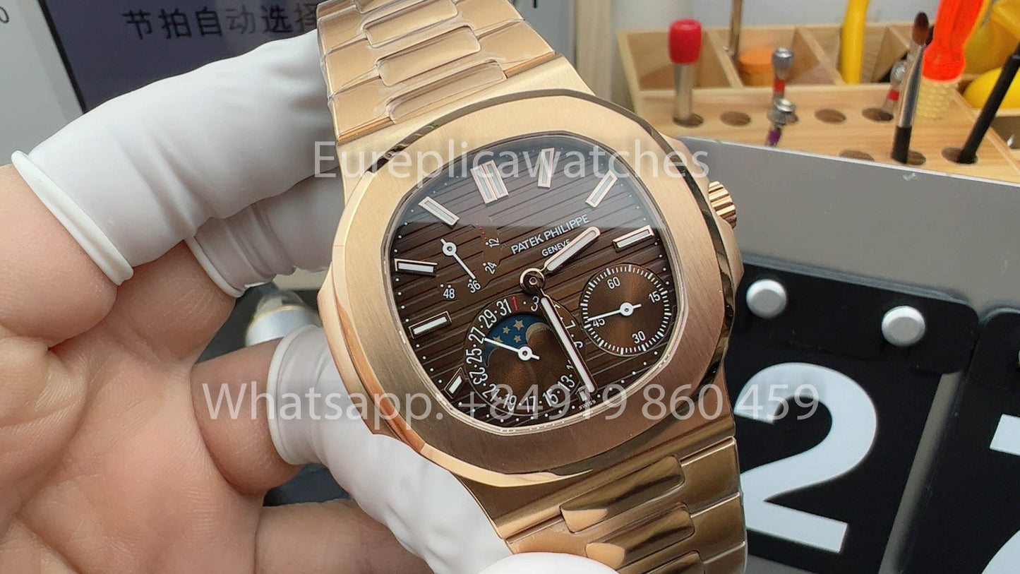 Patek Philippe Nautilus 5712/1R-001 Esfera marrón oscuro versión mejorada 1:1 PPF V3