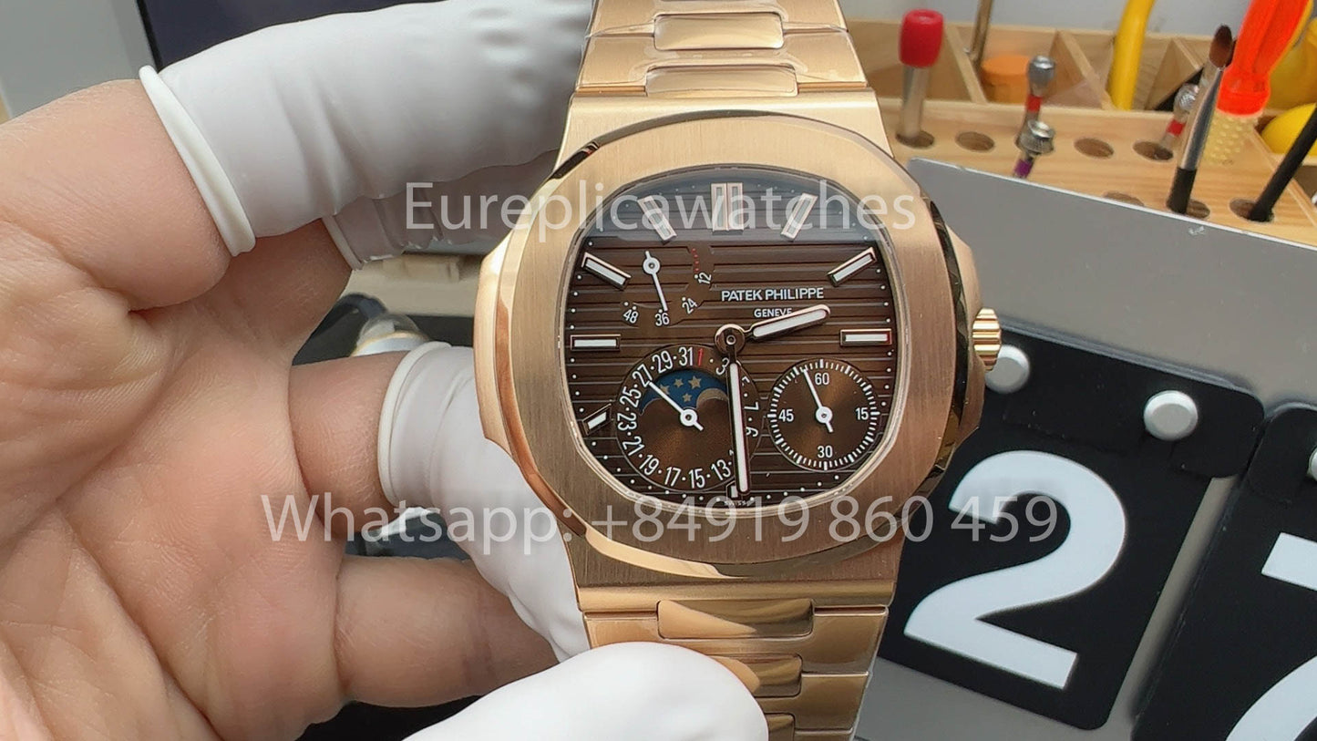 Patek Philippe Nautilus 5712/1R-001 Esfera marrón oscuro versión mejorada 1:1 PPF V3