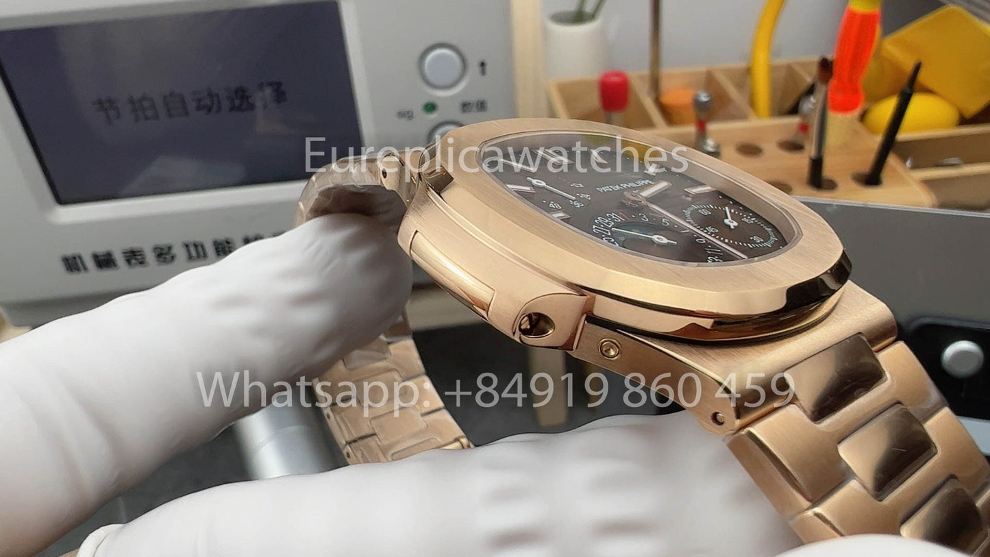 Patek Philippe Nautilus 5712/1R-001 Esfera marrón oscuro versión mejorada 1:1 PPF V3
