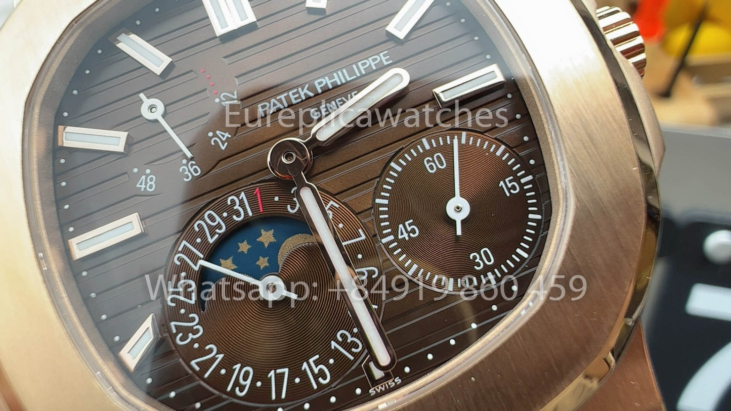Patek Philippe Nautilus 5712/1R-001 Esfera marrón oscuro versión mejorada 1:1 PPF V3