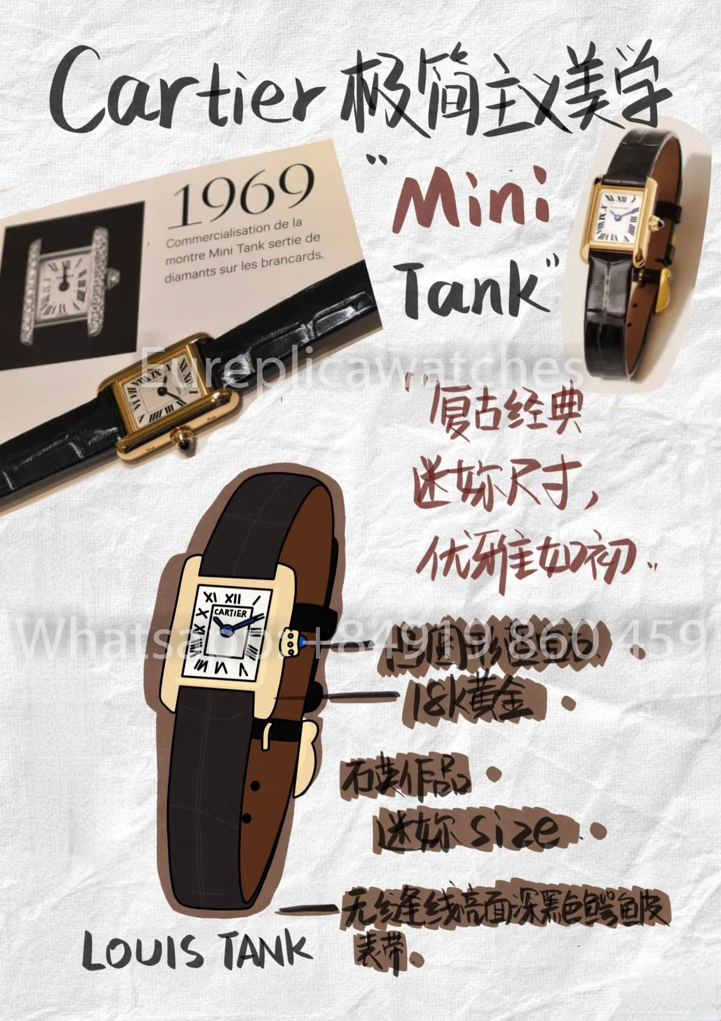 Cartier Tank TANK LOUIS CARTIER Mini versione migliore 1:1 F1 Fabbrica