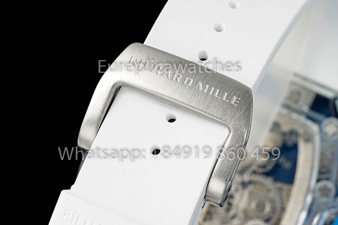 Richard Mille RM 56-01 Tourbillon versión mejorada 1:1 Blue Crown White cinturino