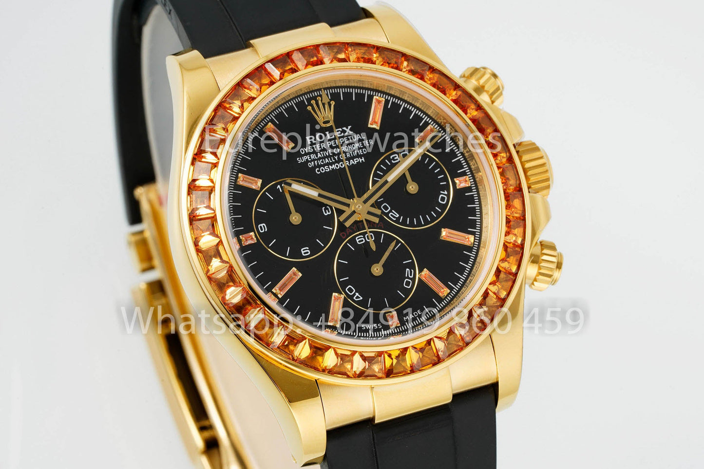 PPM Customized Modified Rolex Daytona Black Dial versione migliore 1:1 Rubber cinturino