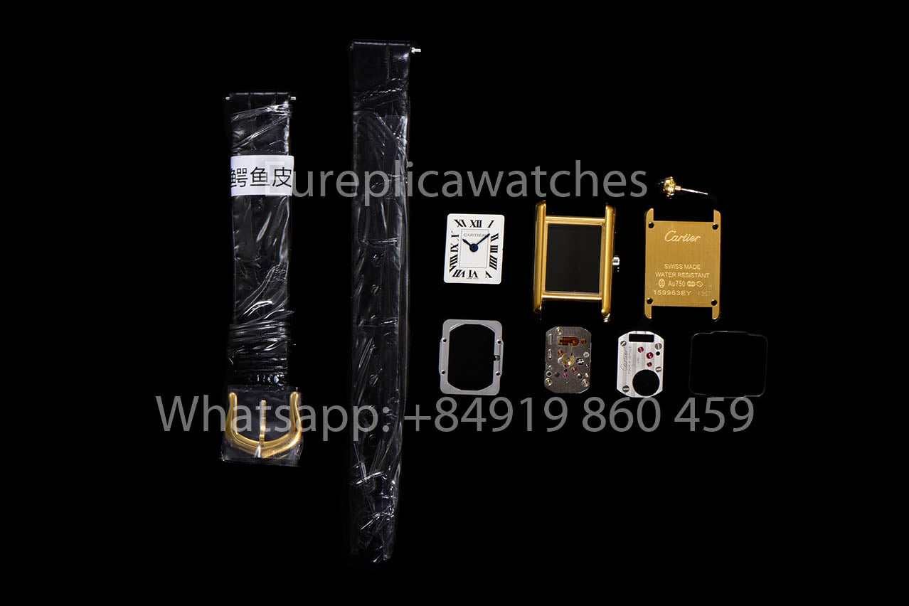 Cartier Tank TANK LOUIS CARTIER Mini versione migliore 1:1 Bianco and Yellow Oro