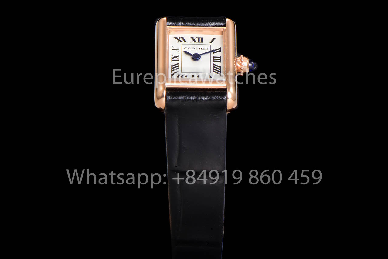 Cartier Tank TANK LOUIS CARTIER Mini versione migliore 1:1 F1 Fabbrica quadrante bianco Rosa Oro