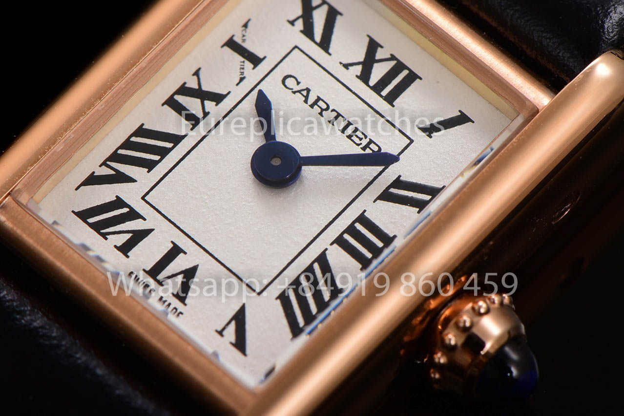 Cartier Tank TANK LOUIS CARTIER Mini versione migliore 1:1 F1 Fabbrica quadrante bianco Rosa Oro