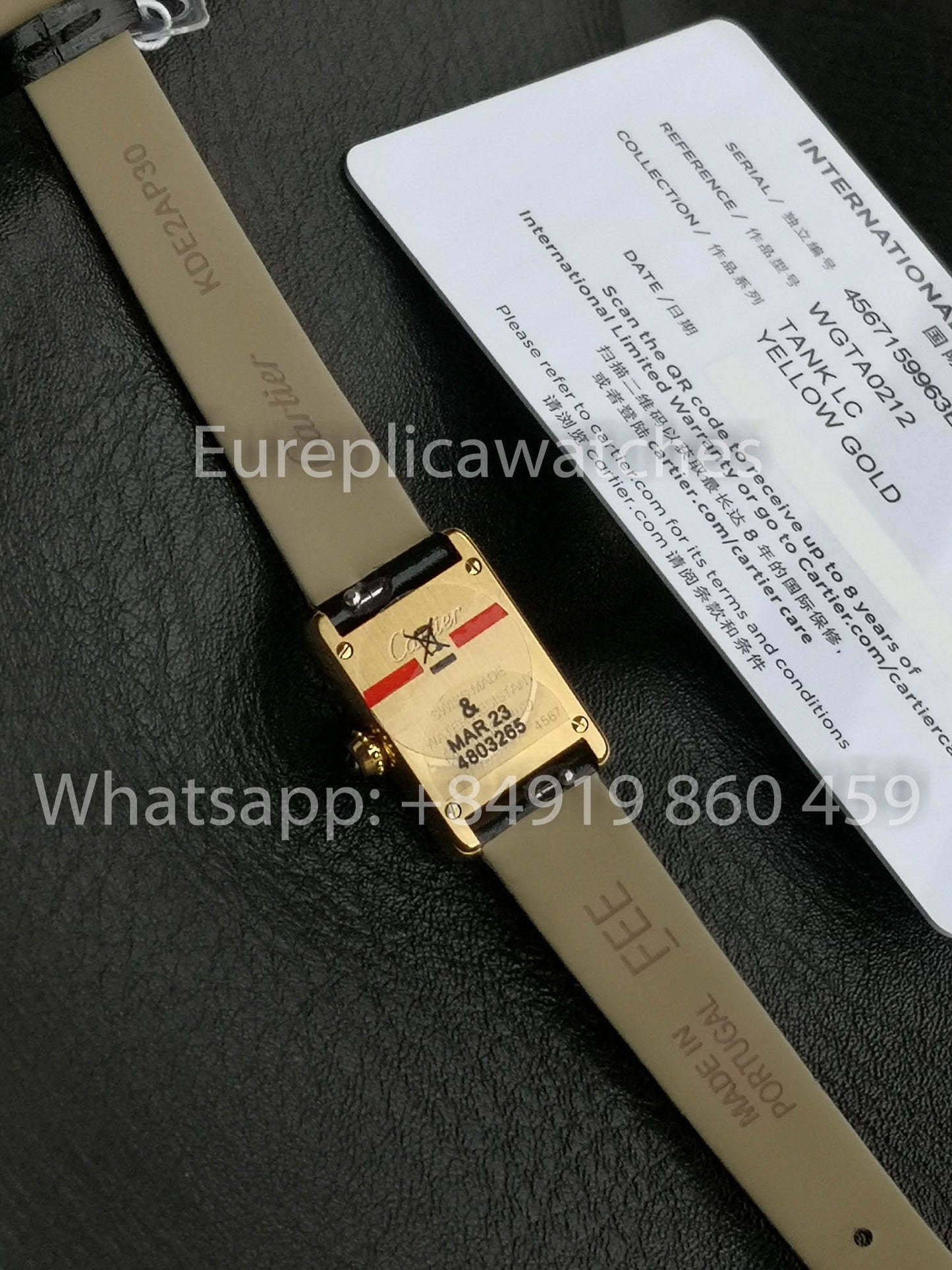 Cartier Tank TANK LOUIS CARTIER Mini versione migliore 1:1 Bianco and Yellow Oro