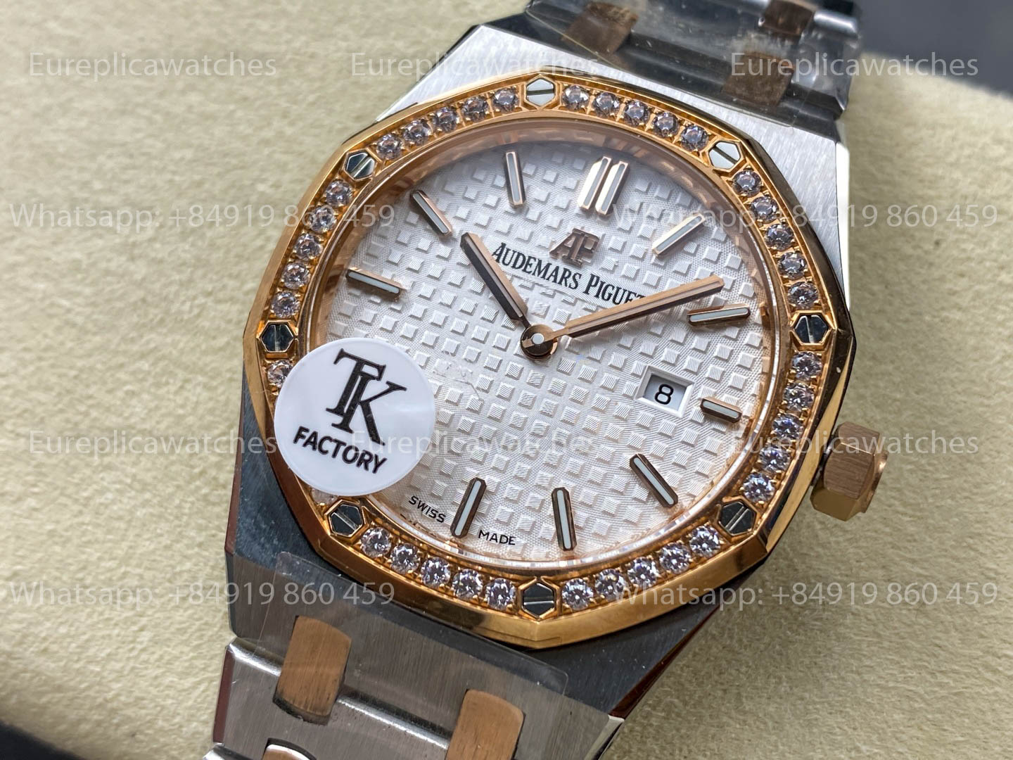 Audemars Piguet Royal Oak Quartz 33mm 67651RS White diamonds TK Fabbrica versione migliore 1:1
