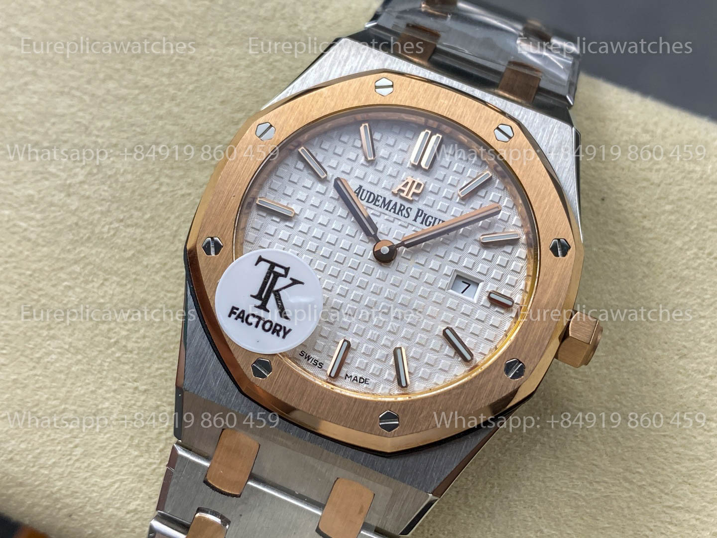 Audemars Piguet Royal Oak Quartz 33mm 67651 Rose gold White Dial TK Fabbrica versione migliore 1:1