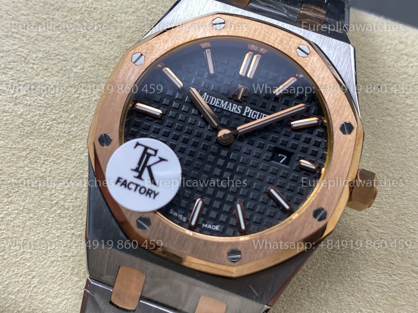 Audemars Piguet Royal Oak Quartz 33mm 67651 Rose gold Black Dial TK Fabbrica versione migliore 1:1