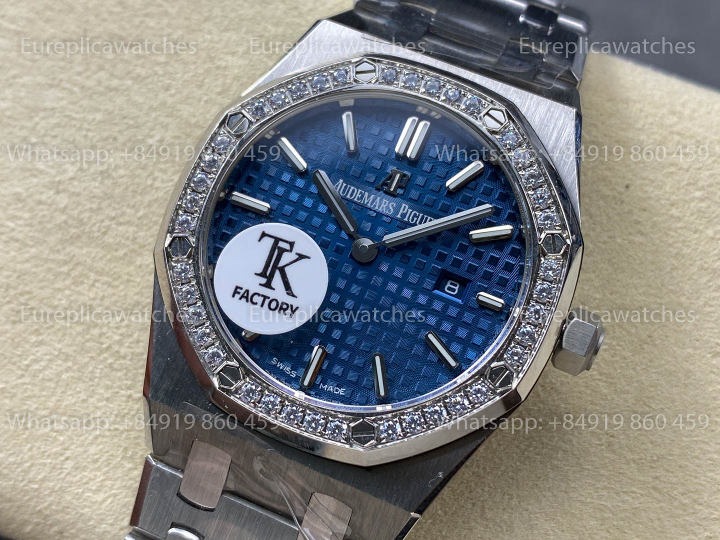 Audemars Piguet Royal Oak Quartz 33mm 67651SR Blue Diamonds Dial TK Fabbrica versione migliore 1:1