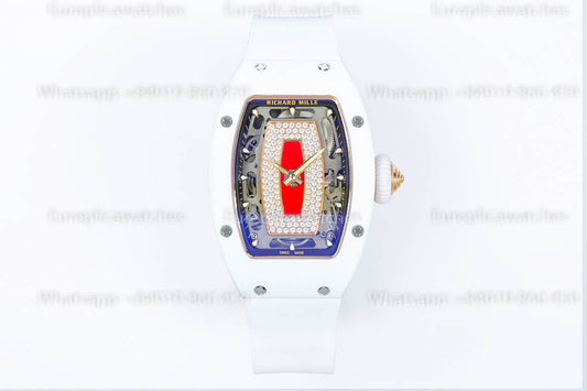 Richard Mille RM 07-01 White Ceramic Red-Lip versão melhor 1:1 ZF Fabbrica