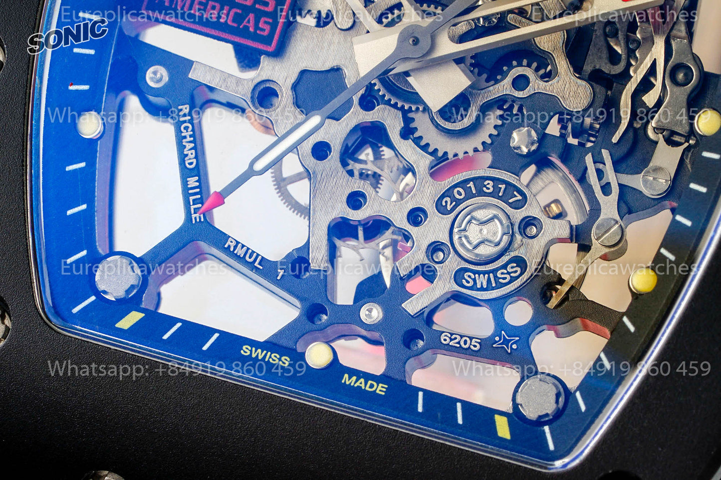 Richard Mille RM035 Americas Black Toro versione migliore 1:1 Sonic Fabbrica V4 Pink cinturino
