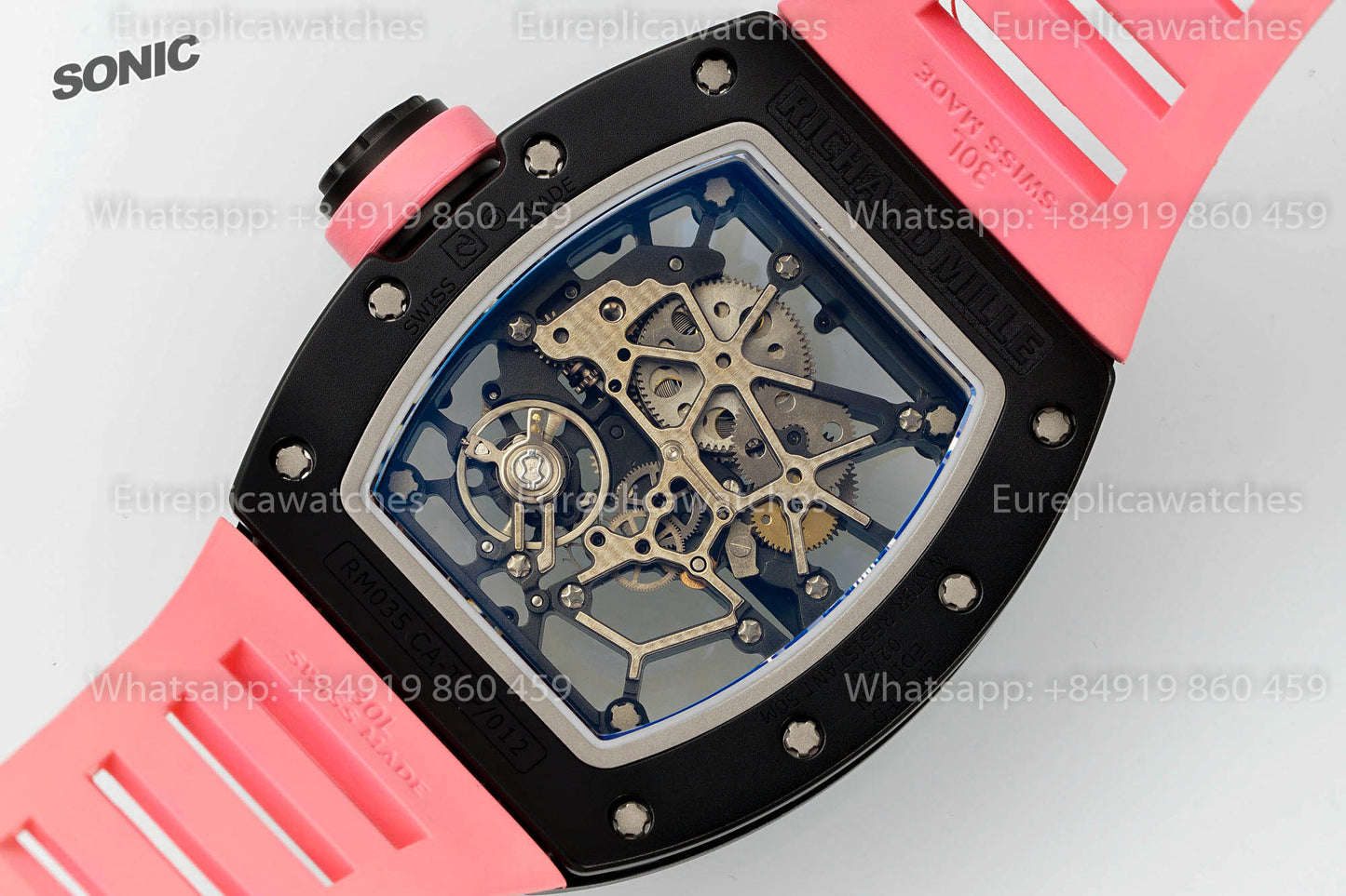 Richard Mille RM035 Americas Black Toro versione migliore 1:1 Sonic Fabbrica V4 Pink cinturino