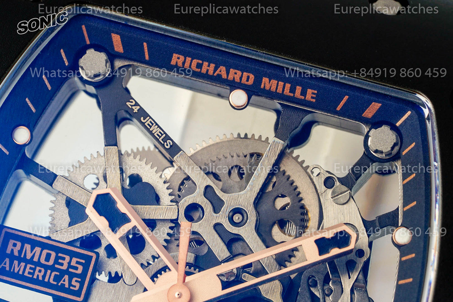 Richard Mille RM035 Americas Black Toro versione migliore 1:1 Sonic Fabbrica V4 White cinturino