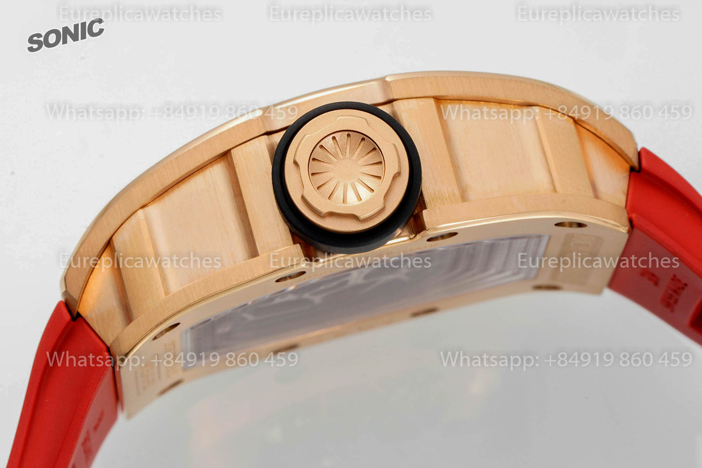 Richard Mille RM035 Rose Gold Toro versione migliore 1:1 Sonic Fabbrica V4 Red Rubber cinturino