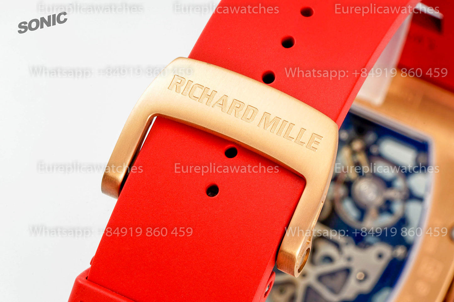 Richard Mille RM035 Rose Gold Toro versione migliore 1:1 Sonic Fabbrica V4 Red Rubber cinturino