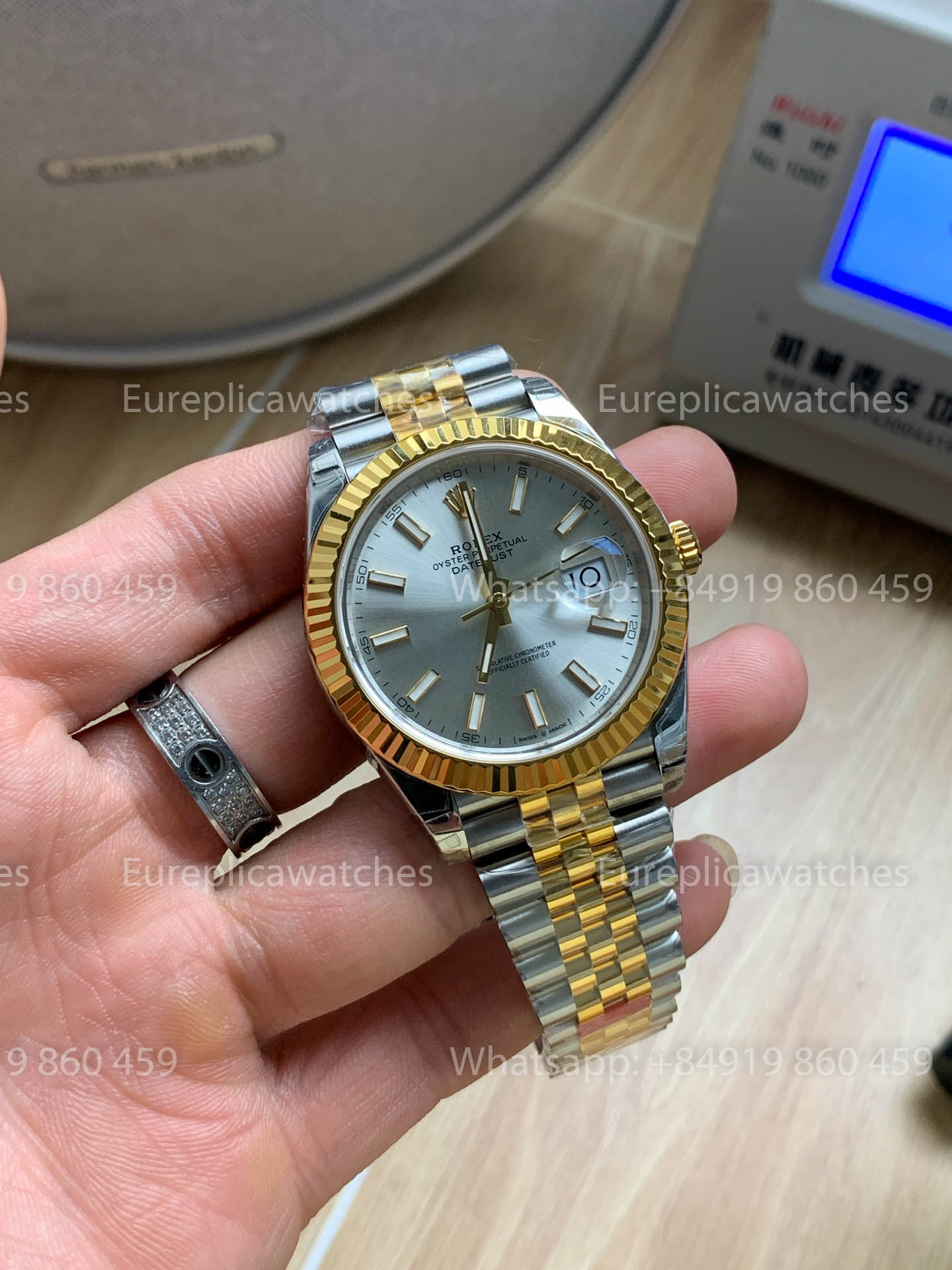 Rolex Datejust 41 M126333 quadrante argento Yellow Oro Rolesor Fluted lunetta versione migliore 1:1 VS Fabbrica