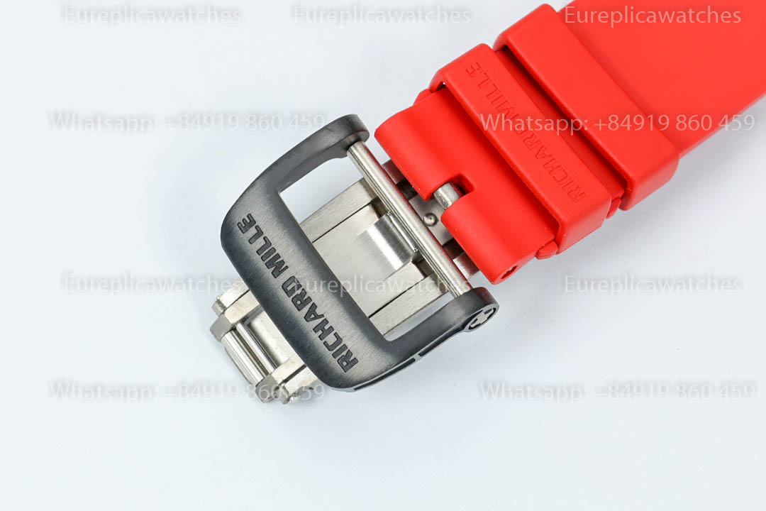 Richard Mille RM35-01 Black Carbon versione migliore 1:1 Red Rubber cinturino ZF Fabbrica