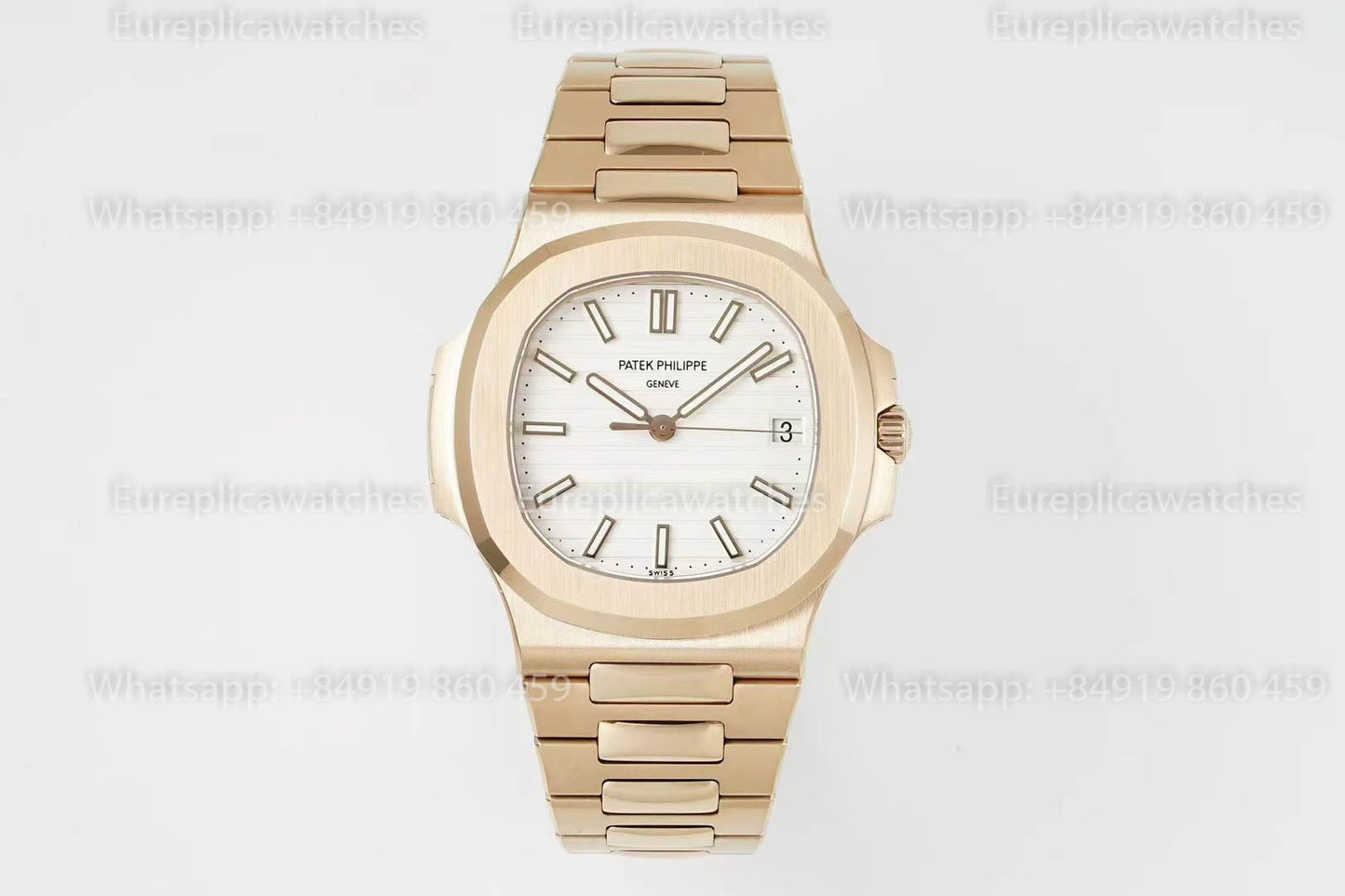 Patek Philippe Nautilus 5711J-001 Rosa Oro versione migliore 1:1 DDF Fabbrica quadrante bianco