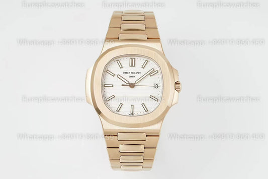Patek Philippe Nautilus 5711J-001 Rosa Oro versão melhor 1:1 DDF Fabbrica quadrante branco