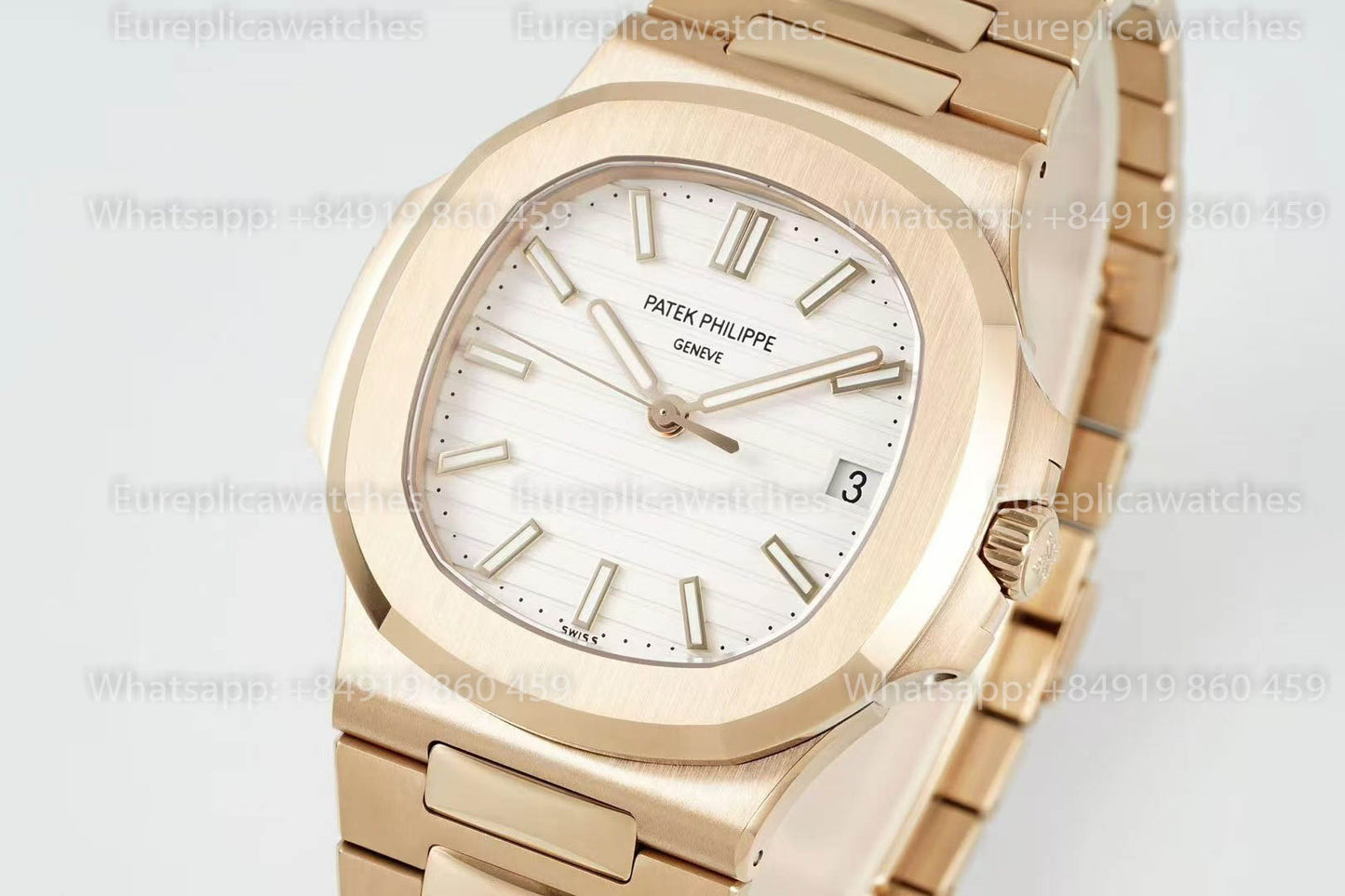 Patek Philippe Nautilus 5711J-001 Rosa Oro versione migliore 1:1 DDF Fabbrica quadrante bianco