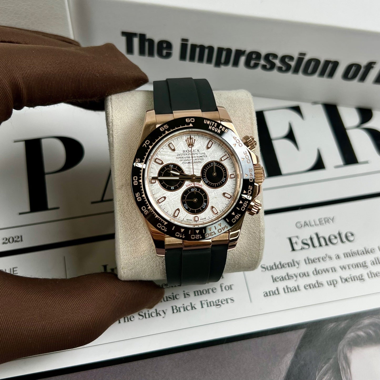 Rolex Cosmograph Daytona 116515LN quadrante in meteorite 18k Rosa Oro Coated