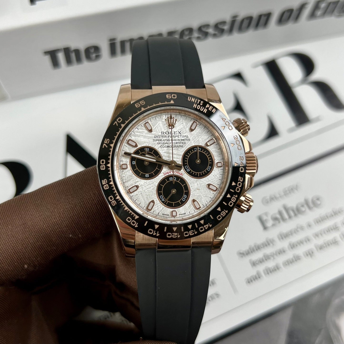 Rolex Cosmograph Daytona 116515LN quadrante in meteorite 18k Rosa Oro Coated