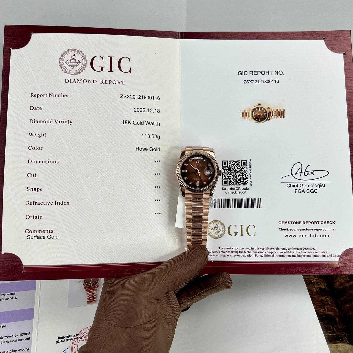 Rolex Day-Date 36 128235-0037 36mm 18k Rosa Oro coated