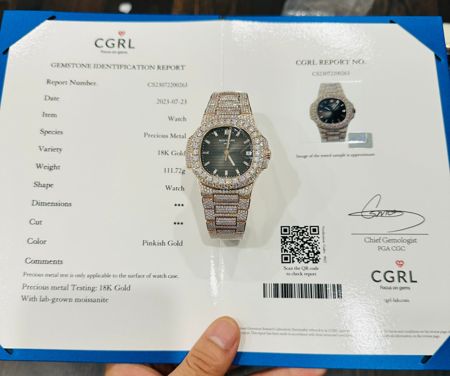Patek Philippe Nautilus 5711 from 3K Fabbrica and custom Moissanite
