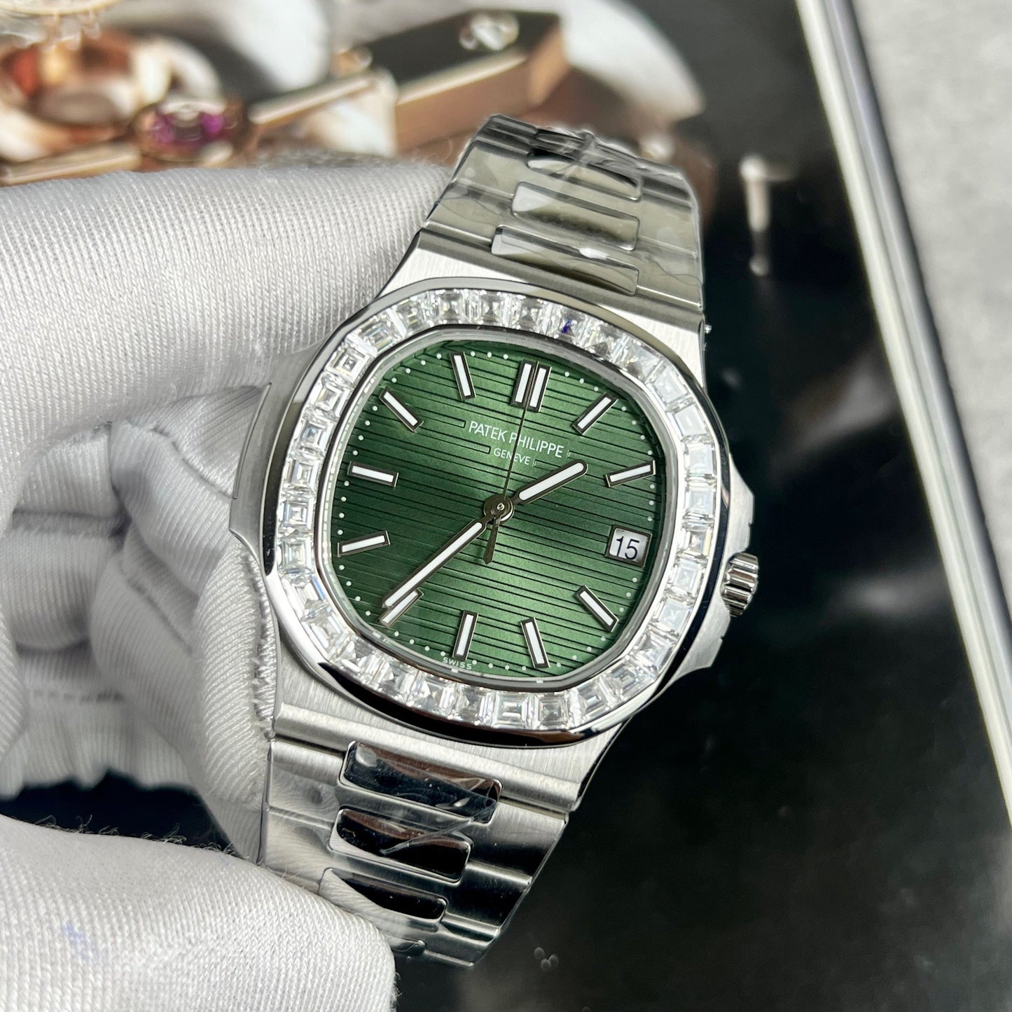 Patek Philippe Nautilus 5711/1A-014 made from 3K Fabbrica and custom Moissanite diamonds